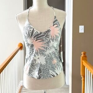 Carve Designs Hayes Tankini Tropical Palm Coco Beach Print Top Strappy Back XS